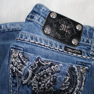 Miss Me Blue Boot Cut Jeans with Embellished Details
